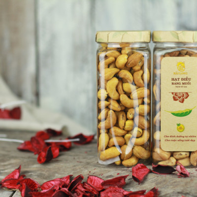 Combo 2 Hũ Hạt Điều Rang Muối Tách Vỏ Lụa Hải Long (250g / Hũ)